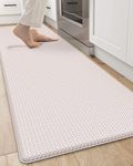 DEXI Kitchen Rug Anti Fatigue Mats for Floor, Non Skid Cushioned Comfort Standing Kitchen Mat Waterproof Runner Mat, 17"x79", Beige