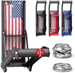 KANBOL Manual Can Crusher, Wall Mounted Can Crusher for 12 oz & 16 oz Aluminum Cans, Heavy Duty Metal Can Smasher for Recycling, US Flag Sticker Design-BLACK