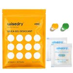 wisedry Silica Gel Sachets Bags 10 Gram x 30 Packs with Orange Beads Humidity Indicator Desiccant Packs Moisture Absorber for Air Dryer Moisture Removal, Food Grade