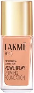 LAKMÉ 9To5 Powerplay Priming Medium Coverage Normal Skin,Liquid Matte Foundation, Built In Primer, Spf 20, Cool Rose, 25 Ml