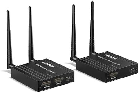 656FT Hdmi Wireless Transmitter and Receiver, 200M Wireless HDMI Extender Long Range with Loop-Out, Support 2.4 / 5GHz for Streaming Video/Audio from Laptop,PC, TV Box to HDTV/Projector