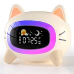 ANALOI Kids Alarm Clock Ok to Wake Alarm Clock for Kids, Toddlers Night Light Clock for Bedroom, Cat Alarm Clock with Sleep Training and Sound Machine, Birthday Gift for Boy Girls Children