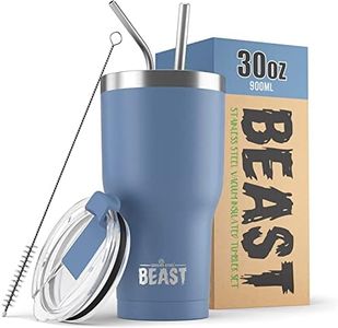 Beast 30 oz Tumbler Stainless Steel Vacuum Insulated Coffee Ice Cup Double Wall Travel Flask (Stormy Sky Blue)