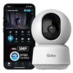 Qubo Smart Cam 360° 3MP [2026 Edition] by Hero Group | STQC Certified | AI Person Detection | Intruder Alarm | Color Night Vision | Two-Way Talk | Records Directly on Cloud | No SD Card Required