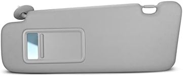 SAILEAD Left Driver Side Sun Visor Replacement Compatible with Toyota Highlander 2008 2009 2010 2012 2013 with Light 74320-48500-B0, Grey