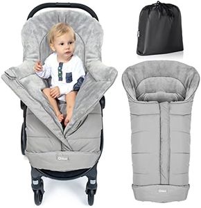 Orzbow Universal Stroller Footmuff, Winter Warm Baby Bunting Bag for Stroller - Cold Weather Zipper Strollers Sleeping Bag, Water-Repellent, Winter Essentials Must Have for Toddler Kids, Light Grey