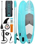 Inflatable Stand Up Paddle Board 10'6"×31"×6", Double layer PVC Max 140KG Load SUP Paddle Board with Accessories Waterproof Cell Phone Bag, Excellent Paddleboards for Adults/Youth/Beginners/Advanced