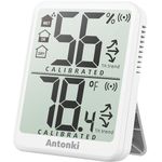 Antonki Room Thermometer Hygrometer Indoor, Home Humidity Gauge, Digital Sensor Temperature and Humidity Monitor, Humidity Meter for Bedroom, Baby Nursery, Reptile, Plants - Small