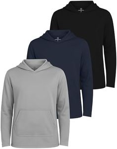 Real Essentials 3 Pack: Boys Hoodies – Youth Mesh Long Sleeve Sweatshirts with Pocket for Kids & Teens -Set 11, XS (4/5)