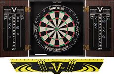 Viper Stadium Sisal/Bristle Steel Tip Dartboard & Cabinet Bundle: Standard Set (Shot King Dartboard, Darts and Throw Line)