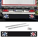 AutoScheich® Universal Rear Mud Flaps Long 240X35 CM for Lorry Trailer Protective Flap with Traffic Signs