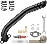 XIKOBY 212cc Exhaust Pipe Kit Compatible with Predator 212 196cc Coleman Mini Bike CT200U BT200X CT200U-EX B200R KT196 Go Kart Baja Warrior MB200 GX160 GX200 Clone Engine Parts w/Valve Springs(Black)