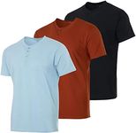 Real Essentials 3 Pack Big & Tall King Size Men’s Cotton Short Sleeve Henley T-Shirt Casual Shirts Lounge Active Athletic Workout Dry Fit Sleep Summer Sleep Pajama Workout Dry Fit- Set 9, 3X Tall