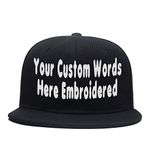 Custom Embroidered Snapback Baseball Cap, Personalized Flat Bill Visor Classic Snapback Hat, Popular Adjustable Hip Hop Hat for Men Women Rapper Hat, Trendy Color Style Best DAD Gifts Birthday Present