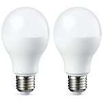 Amazon Basics LED E27 Edison Screw Bulb, 10.5W (Equivalent to 75W), CRI80, Warm White, Dimmable - Pack of 2