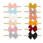 12PCS Headbands Hair bands with Bows for Baby Girls, Nylon Bands Toddler Hair Accessories fo Kids, ZARXILI