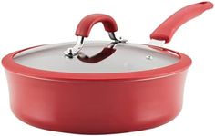 Rachael Ray Cook + Create Nonstick Sauté Pan with Lid, 3 Quart, Red