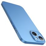 CASEKOO Slim Fit 2.0 for iPhone 15 Case Ultra Thin, [Upgraded Lens Protection] Matte Anti-scratch Protective Phone Case Anti-Fingerprint Premium Hard PC Cover for iPhone 15 - Light Blue