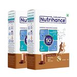 Jubilant Nutrihance Nutritional Drink in Chocolate Flavour, 50 Vital Nutrients | Promotes Heart Health, Immunity Building, Weight Management, Energy Booster (200 g (Pack of 2))