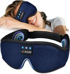 LC-dolida Sleep Headphones, Sleep Mask Bluetooth Wireless Music Eye Mask, Sleeping Headphones for Side Sleepers Sleep Mask with Bluetooth Headphones Ultra-Thin Stereo Speakers Perfect for Sleeping