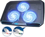 KLIM KN02 Laptop Cooling Pad - New 2024 - RGB LED Lights - Laptop Stand with Large Cooling Fan at 1100 RPM - 2 USB Ports - PC Laptop PS5 PS4 Xbox