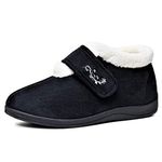 Ladies Dunlop 'Deloris' Slippers Wider Fitting with Velcro Fastening Black size 5 UK