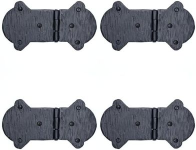 4 Pack 5.5 Inch Black Wrought Iron Hinges - Decorative Wrought Iron Door Hinges – Rustic Iron Hinges for Farmhouse Shutters, Chests, Barn Doors, Shutter and Gates – The Farmhouse Series