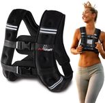 Amstaff Fitness Weighted Vest - Weight Vest for Running, Strength Training & Muscle Building, Features Reflective Stripe for Safe Outdoor Workouts (25lbs, Black)