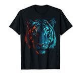 Tiger in Red and Blue - Animal Art Tiger T-Shirt