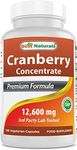 Best Naturals Cranberry Pills 3x Concentrate Veggie Capsule, 12600 mg, 180 Count