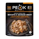 Peak Refuel Biscuits & Sausage Gravy Freeze Dried Backpacking and Camping Food Amazing Taste & Quality High Protein Real Meat Quick Prep (2 Serving Pouch)