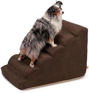 Snoozer Pet Products - Scalloped Dog Stairs | Large - Hot Fudge