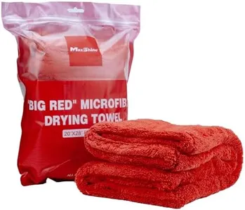 Maxshine Big Red Microfiber Towel (1000GSM) - Large Plush, Rinse-Free Drying Towel, Double-Sided Detailing for Cars (20”x28” / 51x71cm), Professional Auto Detailing Towel