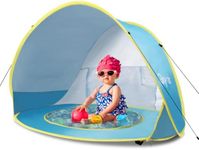Glymnis Pop Up Baby Beach Tent, Portable UV Protection Beach Sun Shelter with Little Pool, Lightweight Sun Shade Tent for Babies Garden, Picnic