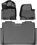Aoile Floor Mats Compatible with Ford F150,Custom Fit Floor Liners for 2015-2023 Ford F-150 Super Crew Cab, 1st & 2nd Row TPE All Weather Protection,Black