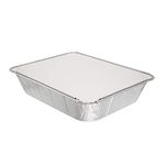 Pack of 10, Extra Deep Rectangular Disposable Aluminum Container Pans with Lids ~ Foil Trays with Lids ~ Good for Baking, Cooking, Storing and Freezing ~ 25 x 30cm (10 x 12 inch)