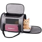 BurgeonNest Cat Carriers for Medium Cats Under 25 lbs, Pet Carrier for Cats with Unique Side Bag,Top Load Small Pet Carrier Soft-Sided Escape Proof with 4 Ventilated Windows