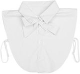 styleBREAKER blouse collar insert with buttons and bow, collar for blouses and jumpers, pussybow blouse ladies 08020003, Colour:White