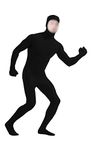 lucky baby store Boys' Mens Full Body Open Face Spandex Lycra Unitard Mask Zentai Costume Bodysuit (L, black)