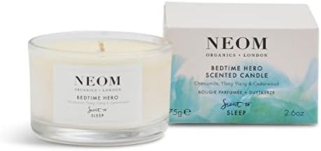 NEOM- Bedtime Hero Scented Candle, Travel Size | Essential Oil Aromatherapy Candle | Ylang Ylang & Chamomile | Scent to Sleep