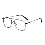 Dervin Blue Light Blocking Blue Cut Zero Power anti-glare Retro Square Eyeglasses, Frame for Eye Protection from UV by Computer/Tablet/Laptop/Mobile (Black)