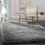 Kismat Carpet Handmade 2 Inch Pile Height Super Soft Touch Export Quality Plain Shag Rectangular Carpets For Home Size 3 X 5 Feet Color Grey