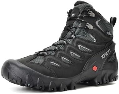 XPETI Men's Pathfinder Mid Waterproof Hiking Boots, Black, 12