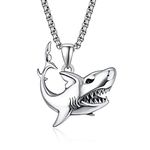 praymos Shark Necklace 925 Sterling Silver Mens Necklace Cool Animal Necklace Shark Jewelry Gifts …