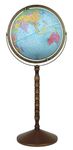 Treasury 12 Inch Blue Floor Globe w Turned Wood Stand