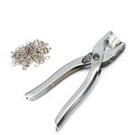 IDEA CHASERS Silver Snap Button Metal Thickened Fasteners Set with Hand Pliers-Easy 9.5mm Five-Claw Buckle Set for Children's Clothing Household Machine Press Tool Included