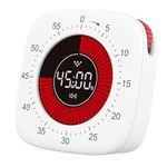 AuyKoo Visual Timer for Kids, Pomodoro Timer Desk, ADHD Timer, Productivity Timer, Rechargeable Digital Silent Countdown Timer with LED Light for Kitchen Cooking, Kids Study, Office, School Teach