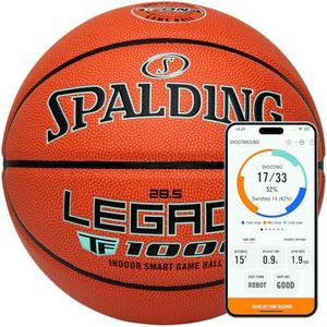Spalding Legacy TF1000 Smart Basketball with App – Premium Indoor Shot Training Basketball - 1 Year Subscription Included - Shoot Better Now - Ultimate Basketball Gift - Official Womens Size 28.5”