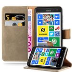 Cadorabo Book Case compatible with Nokia Lumia 625 in CAPPUCCINO BROWN - with Magnetic Closure, Stand Function and Card Slot - Wallet Etui Cover Pouch PU Leather Flip