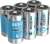 ANSMANN C Size Batteries [Pack of 6] Long Lasting Precharged Rechargeable C Type 4500 mAh NiMH MaxE Pro Battery For Flashlights, Operating Machines, Toys, LED Torch Lights